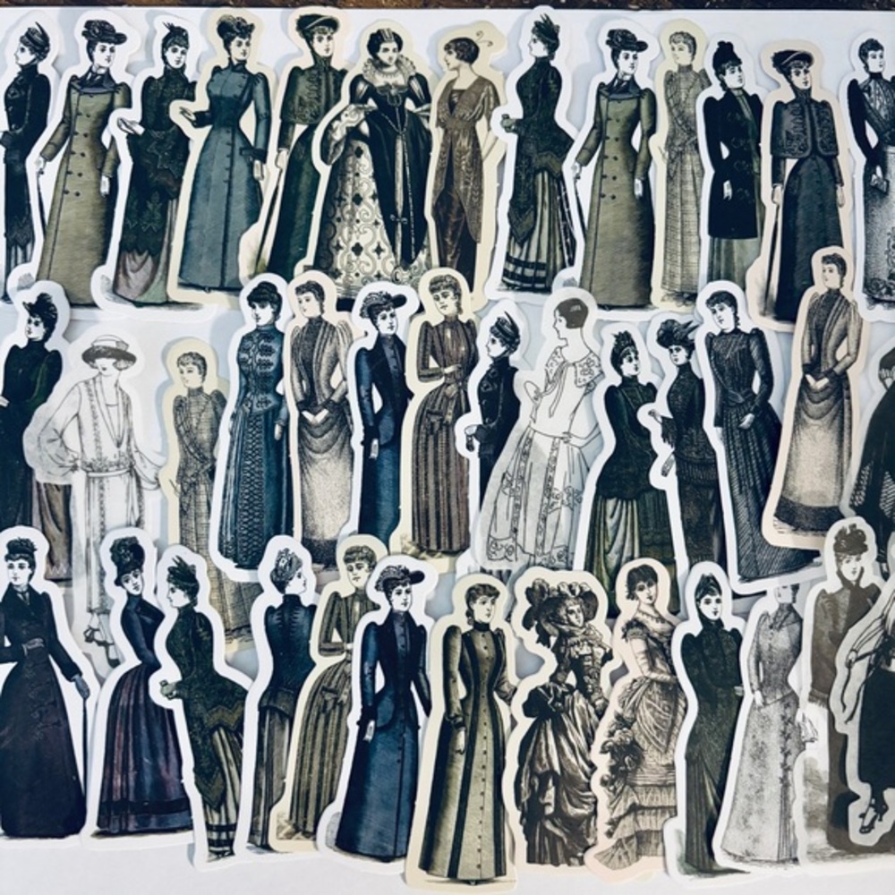 55 Women's Fashion Throughout the Years Stickers, NWT, No Repeats